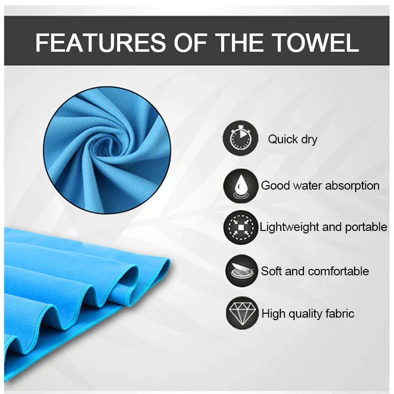 NNEOBA Microfiber Towels Fast Drying Lightweight (Blue)