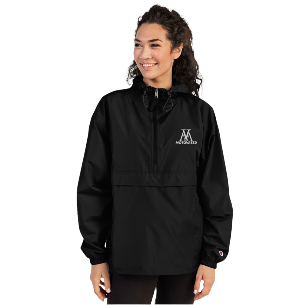 Embroidered Motovated Packable Jacket