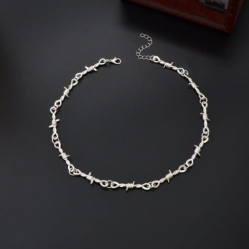 1 pc Punk Rock Style Silver Link Chain Collar Necklace Daily Music Festival Gothic Jewelry