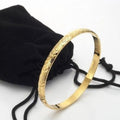 18ct Heavy Yellow Gold Plated Embossed Filigree Women's Bangle - USA Made