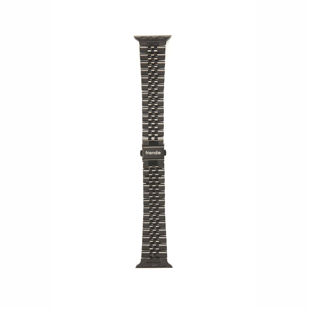 Stainless Steel Link Bracelet Band - The Perth in Black Large - Compatible with Apple Watch Size 42mm to 45mm