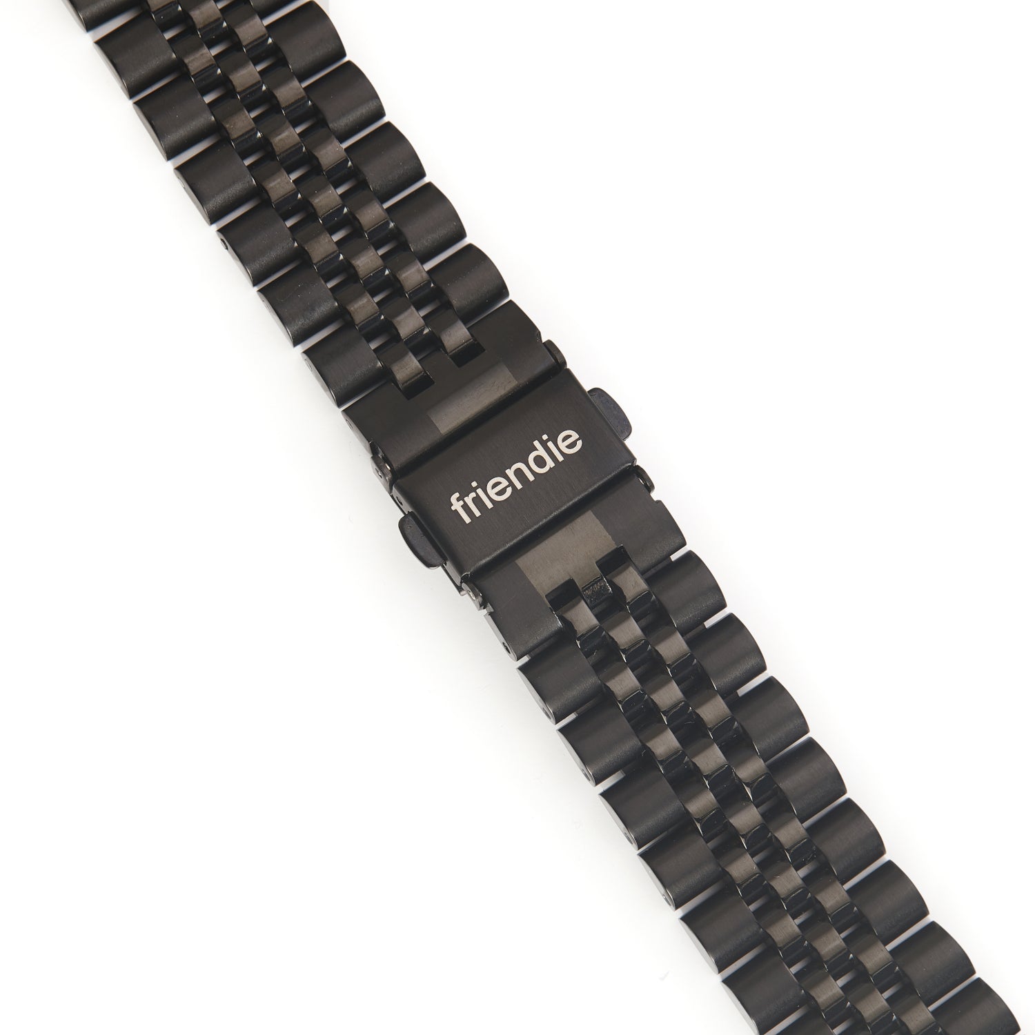 Stainless Steel Link Bracelet Band - The Perth in Black Large - Compatible with Apple Watch Size 42mm to 45mm
