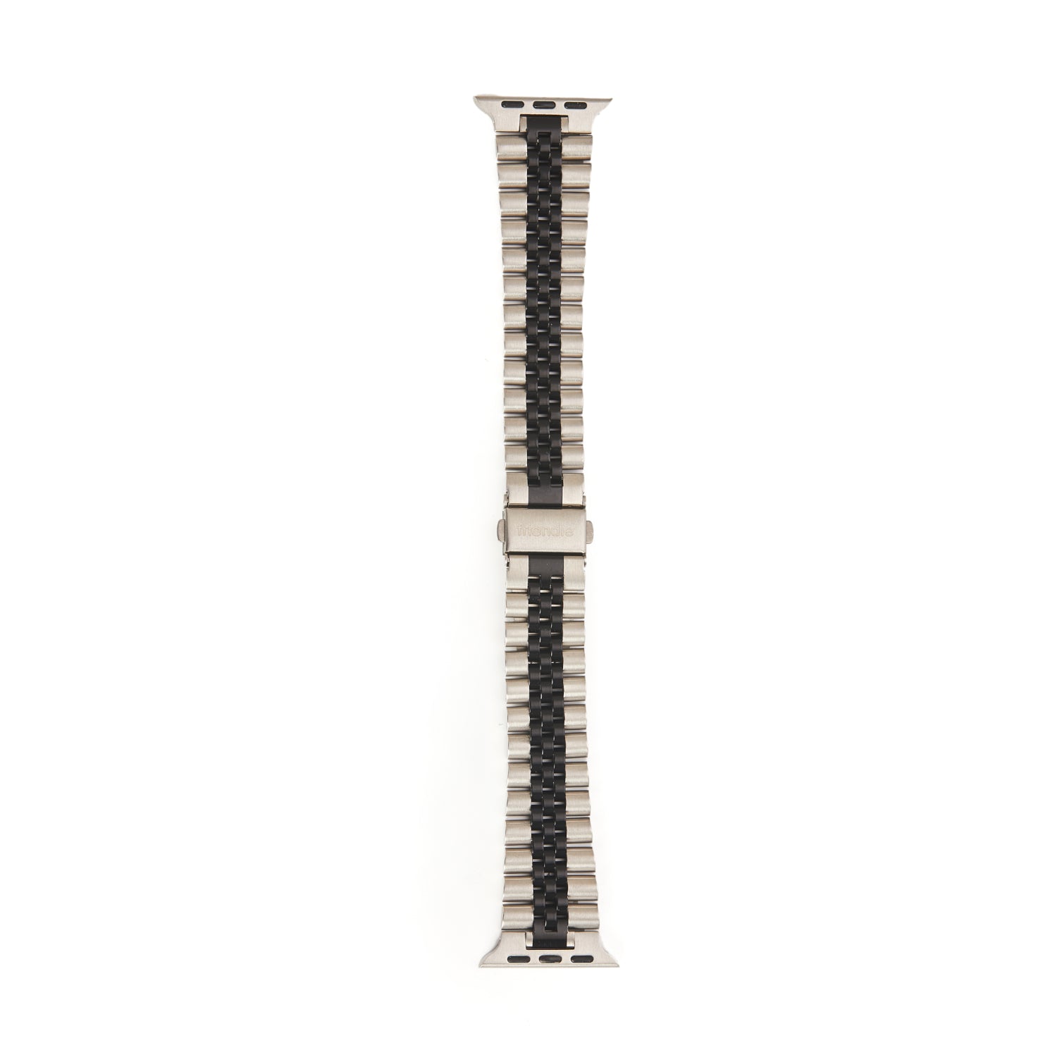 Stainless Steel Link Bracelet Band - The Perth in Silver and Black Small - Compatible with Apple Watch Size 38mm to 41mm