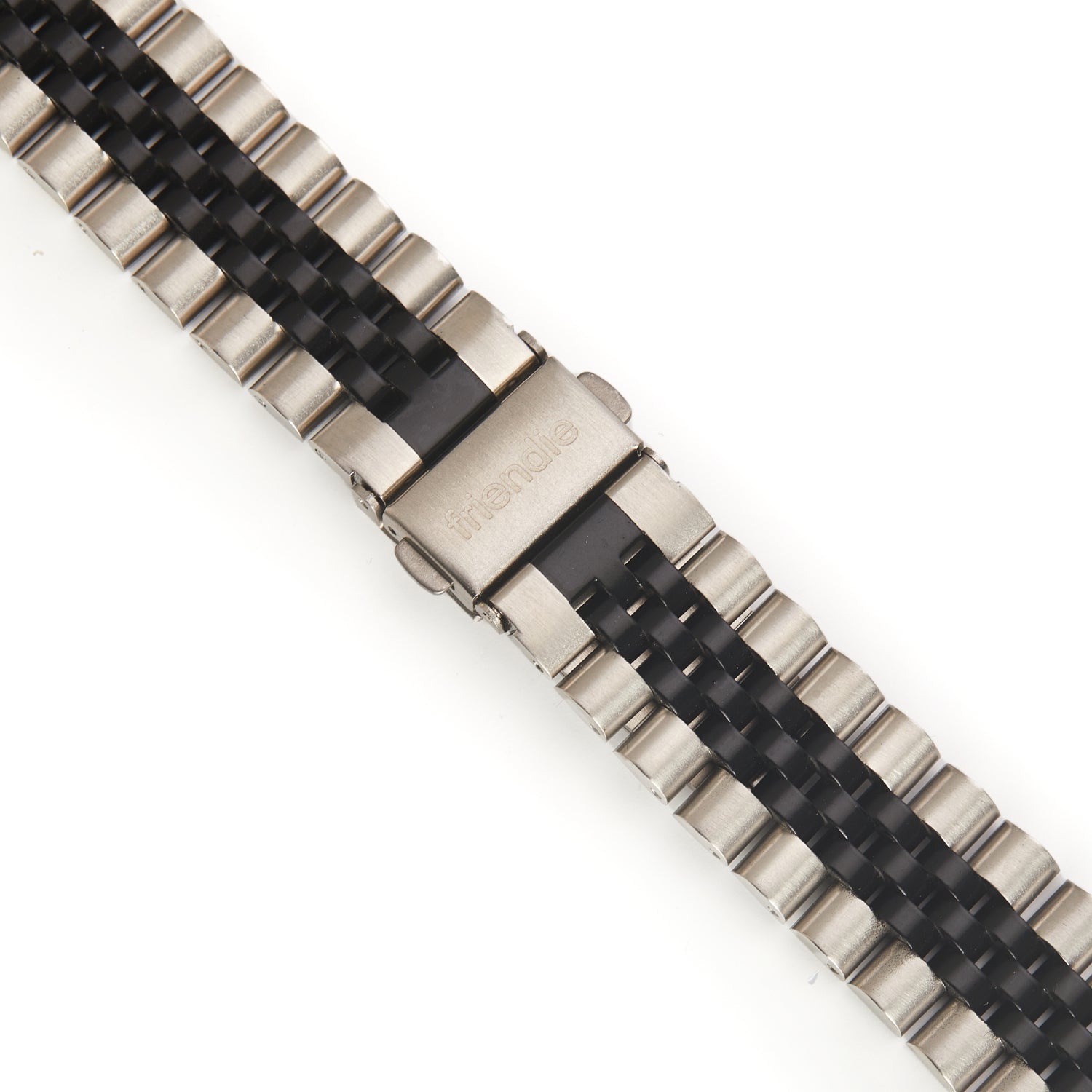 Stainless Steel Link Bracelet Band - The Perth in Silver and Black Small - Compatible with Apple Watch Size 38mm to 41mm