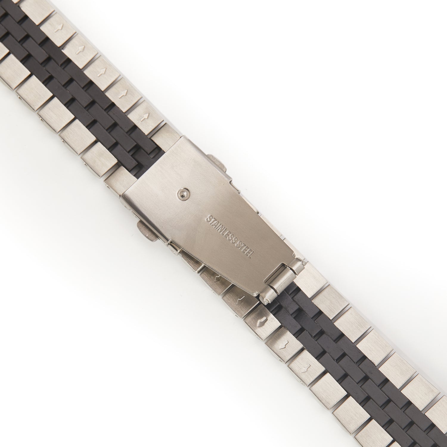 Stainless Steel Link Bracelet Band - The Perth in Silver and Black Small - Compatible with Apple Watch Size 38mm to 41mm