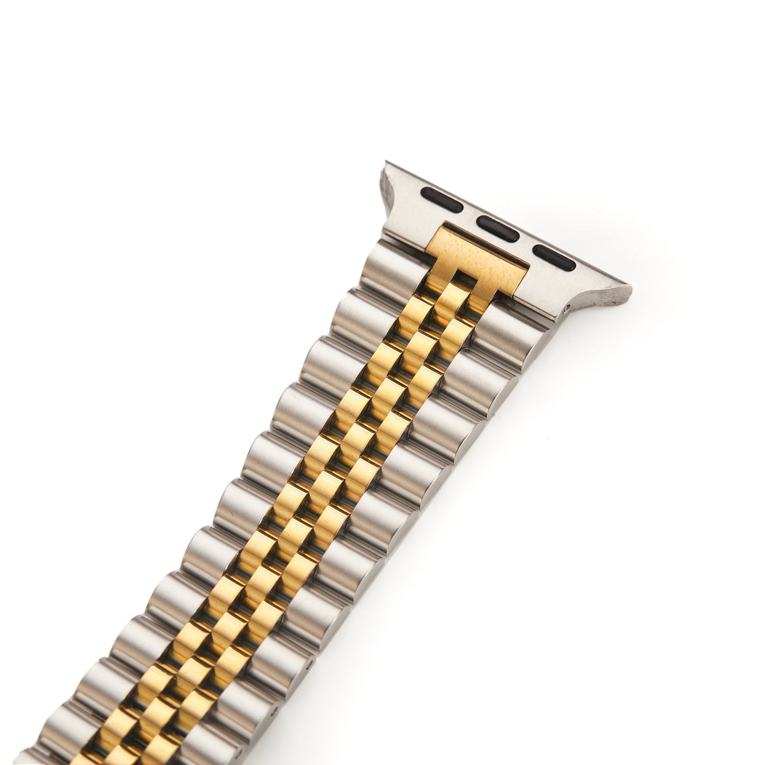 Stainless Steel Link Bracelet Band - The Perth in Silver and Gold Large - Compatible with Apple Watch Size 42mm to 45mm