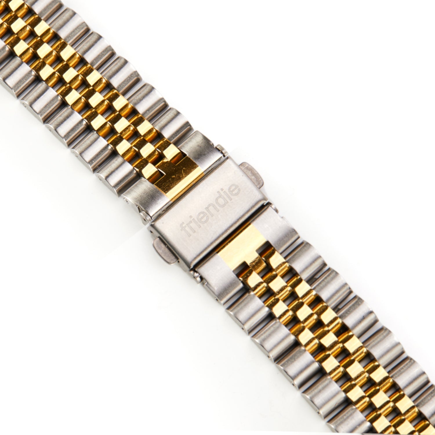 Stainless Steel Link Bracelet Band - The Perth in Silver and Gold Large - Compatible with Apple Watch Size 42mm to 45mm