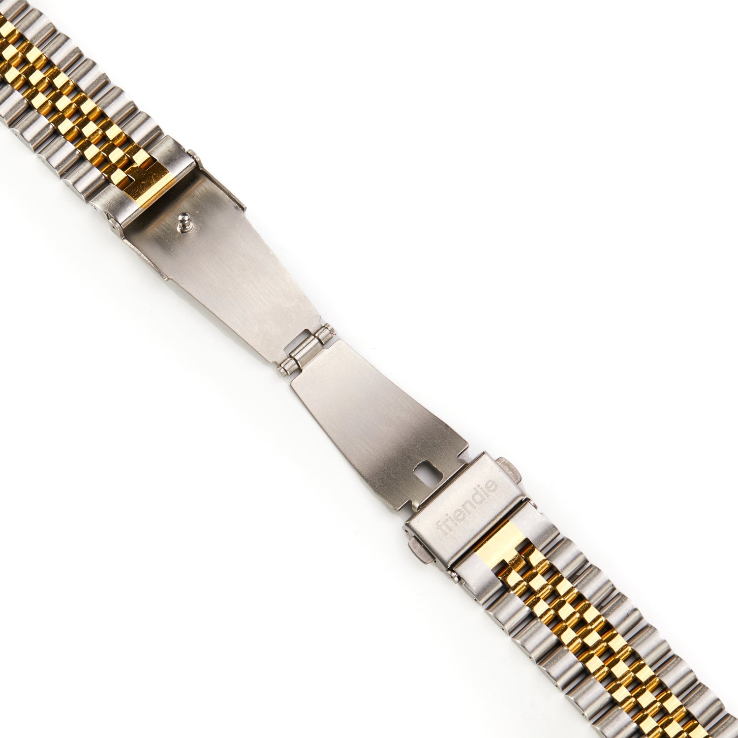 Stainless Steel Link Bracelet Band - The Perth in Silver and Gold Large - Compatible with Apple Watch Size 42mm to 45mm