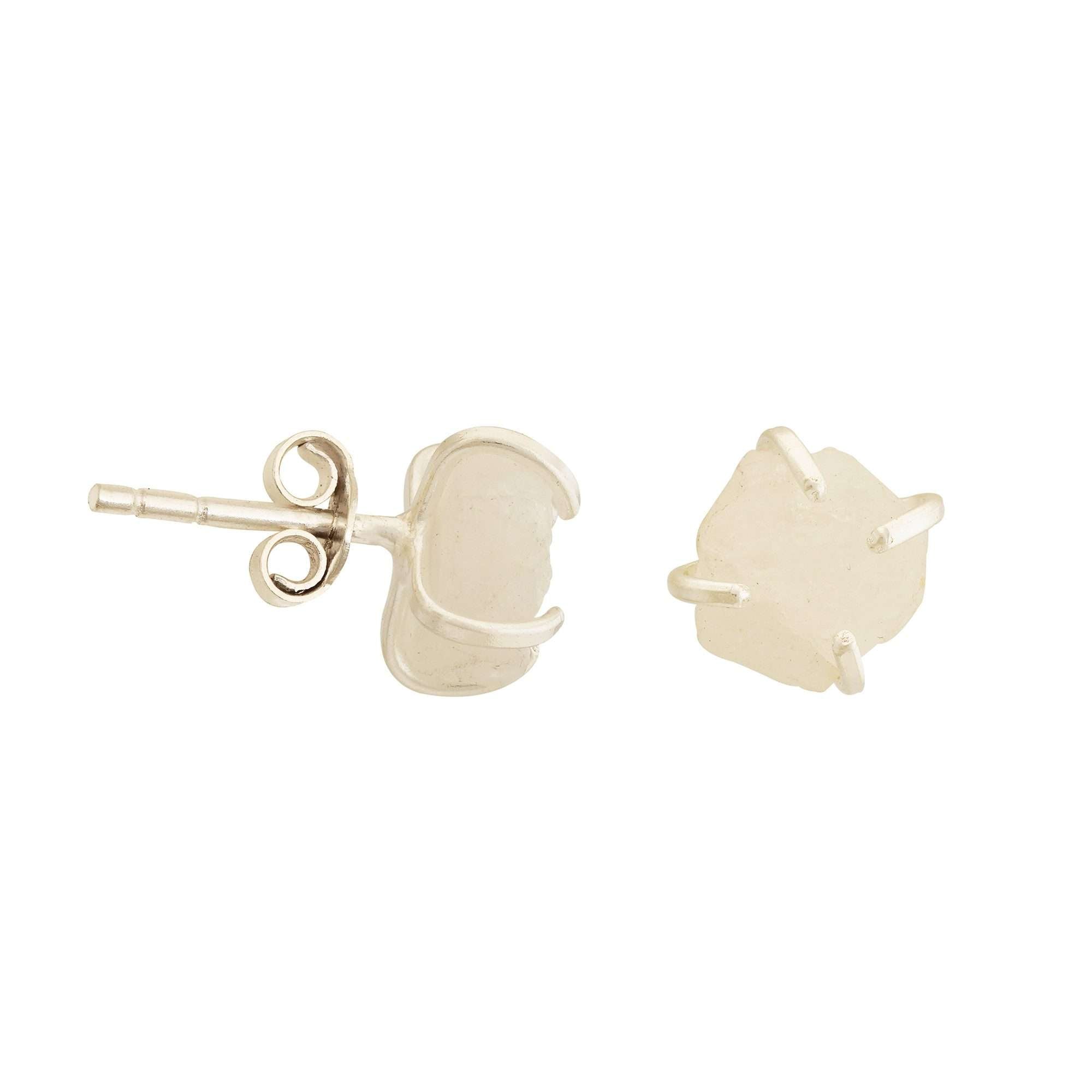 Handmade Moonstone Earrings in its Natural form in Silver 925