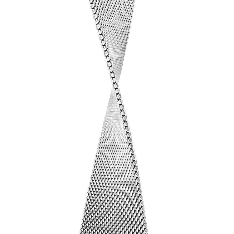 Stainless Steel Link Woven Mesh Infinite Loop Band - The Melbourne in Stainless Steel Large - Compatible with Apple Watch Size 42mm to 45mm