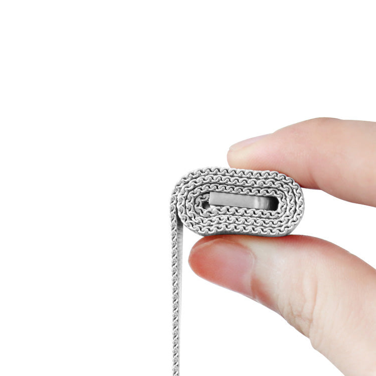 Stainless Steel Link Woven Mesh Infinite Loop Band - The Melbourne in Stainless Steel Large - Compatible with Apple Watch Size 42mm to 45mm
