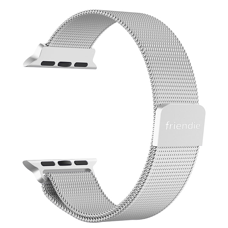 Stainless Steel Link Woven Mesh Infinite Loop Band - The Melbourne in Stainless Steel Large - Compatible with Apple Watch Size 42mm to 45mm