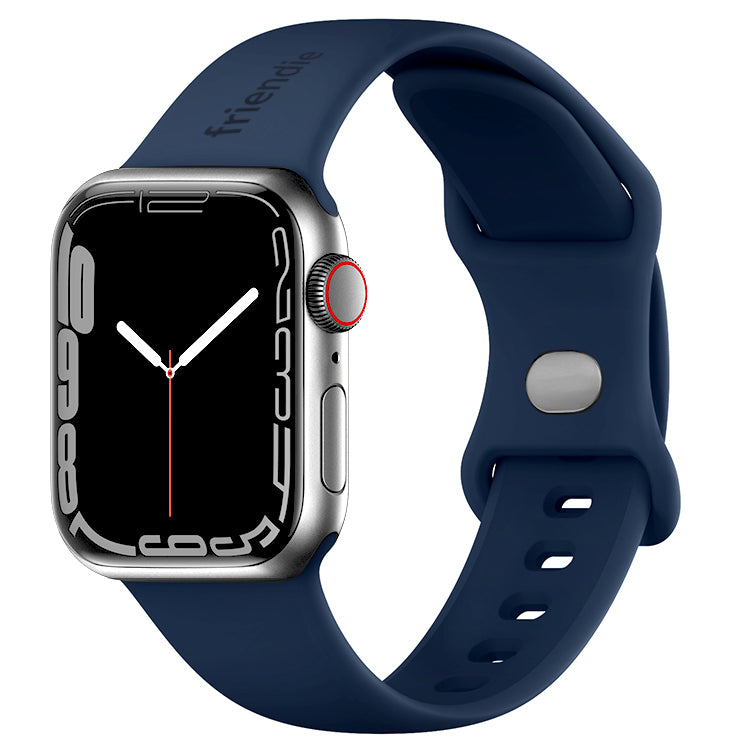 Silicone Sports Band Navy Blue with Silver Pin - The Noosa Small - Compatible with Apple Watch Size 38mm to 41mm