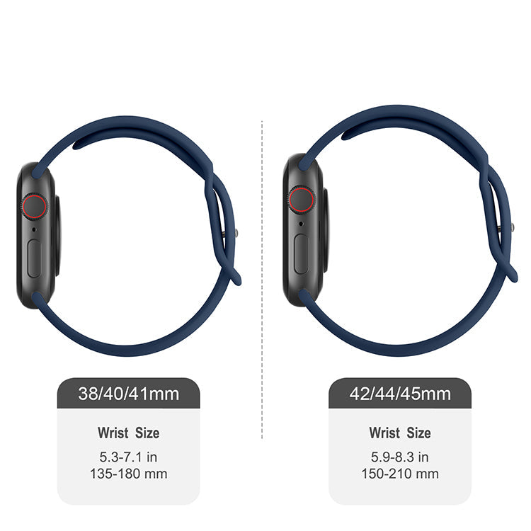 Silicone Sports Band Navy Blue with Silver Pin - The Noosa Small - Compatible with Apple Watch Size 38mm to 41mm