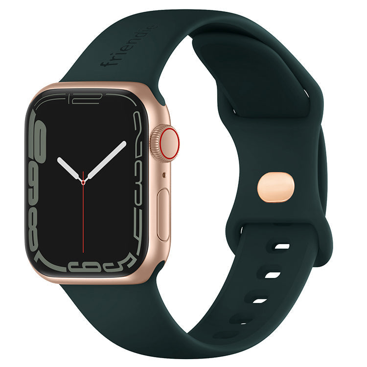 Silicone Sports Band Royal Green with Gold Pin - The Noosa Small - Compatible with Apple Watch Size 38mm to 41mm