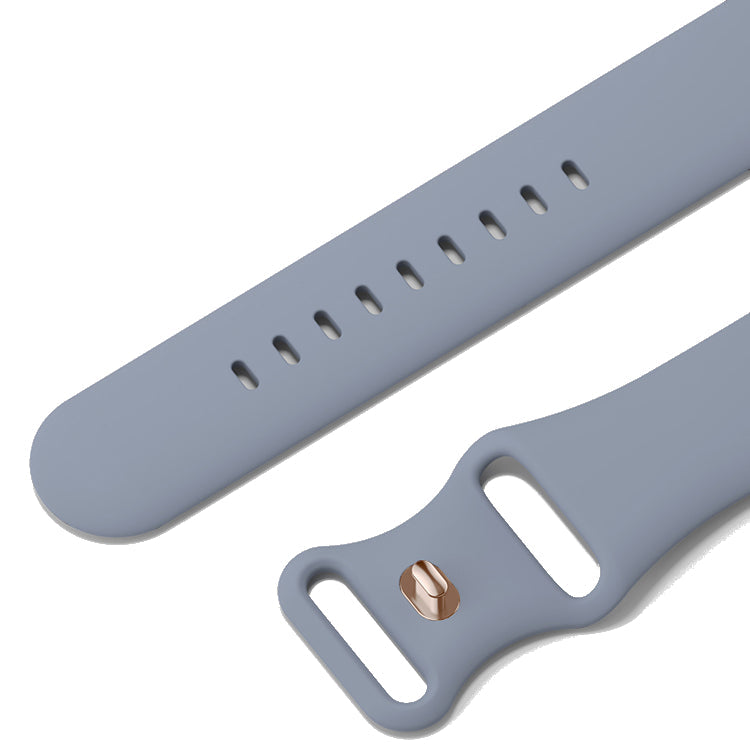 Silicone Sports Band Stardust Grey with Gold Pin - The Noosa - Compatible with Apple Watch Size 38mm to 41mm