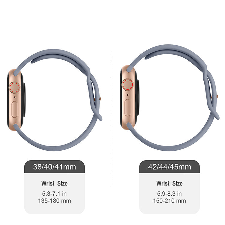 Silicone Sports Band Stardust Grey with Gold Pin - The Noosa - Compatible with Apple Watch Size 38mm to 41mm