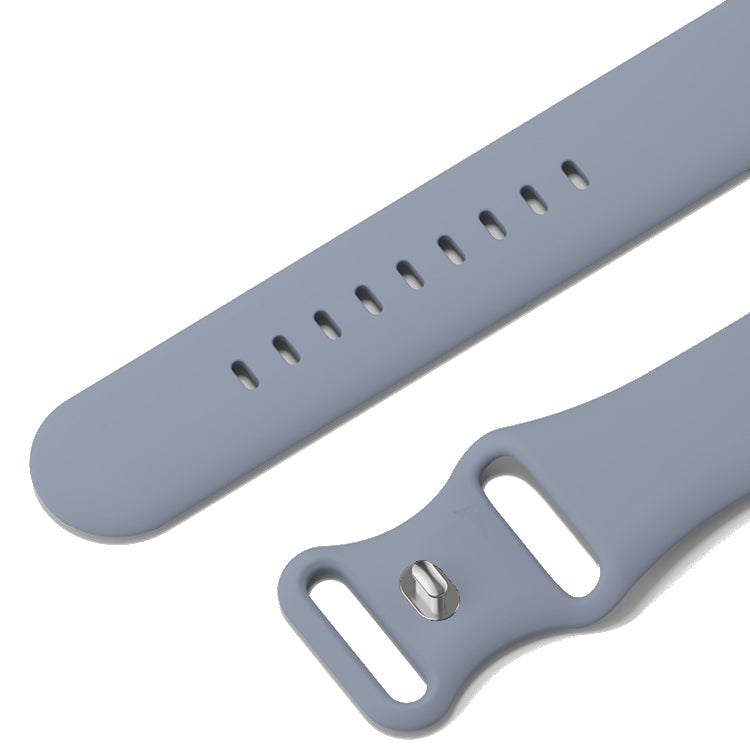 Silicone Sports Band Stardust Grey with Silver Pin - The Noosa Large - Compatible with Apple Watch Size 42mm to 45mm