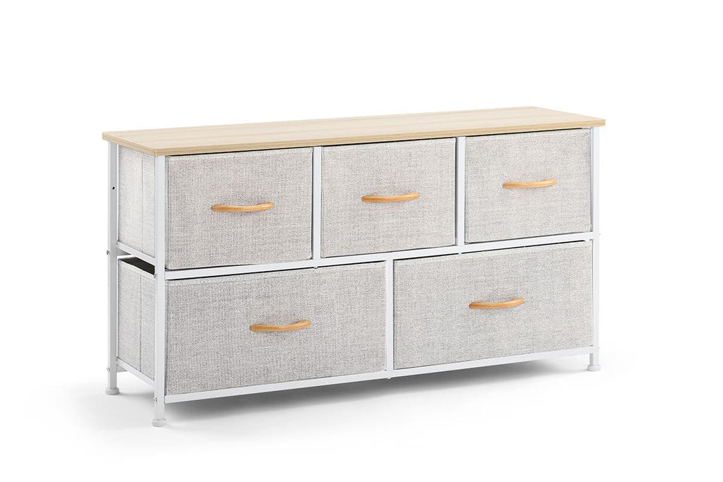 NNEKGE 5 Drawer Storage Chest (Grey)
