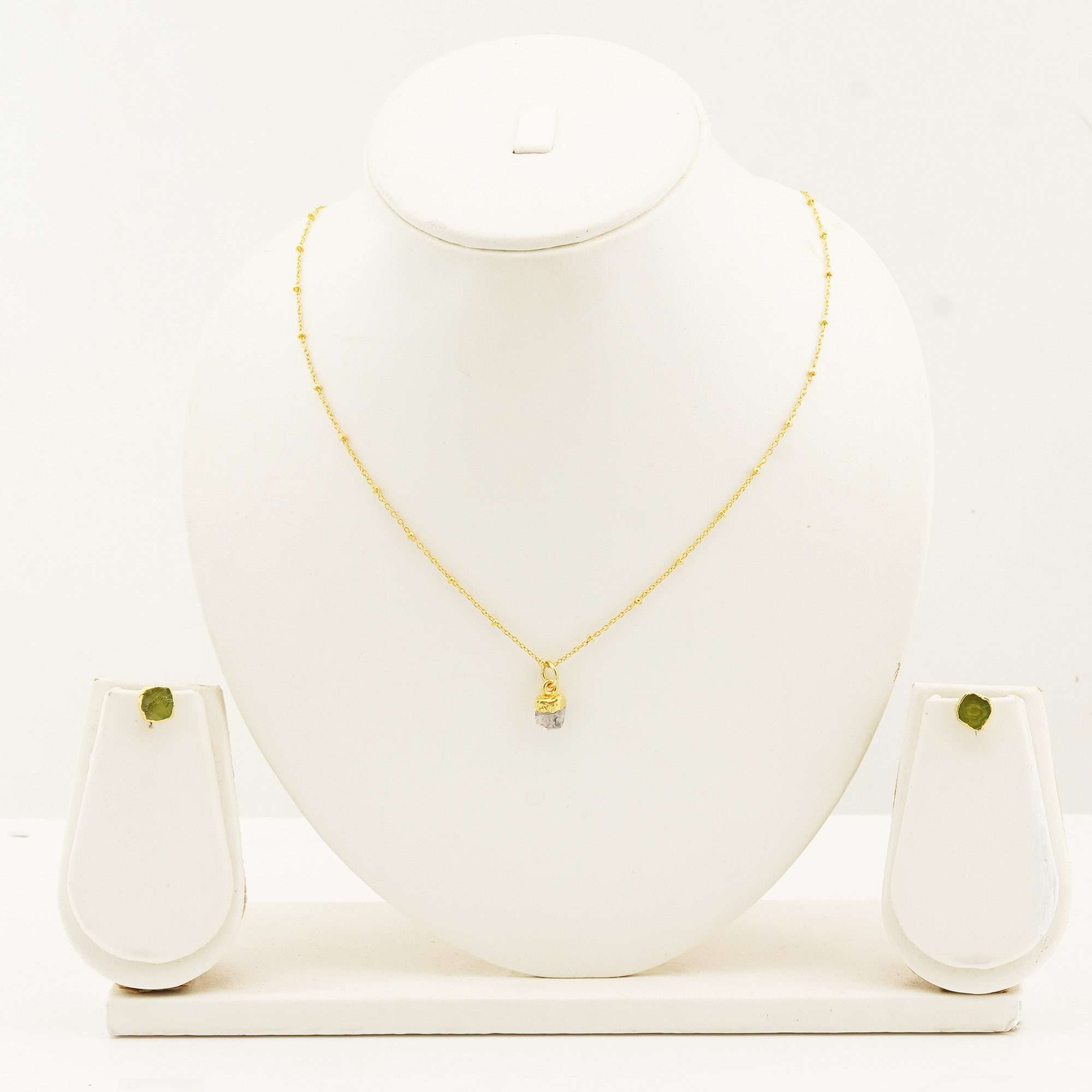 Handmade Herkimer Diamond Set in its Natural form Gold Plated