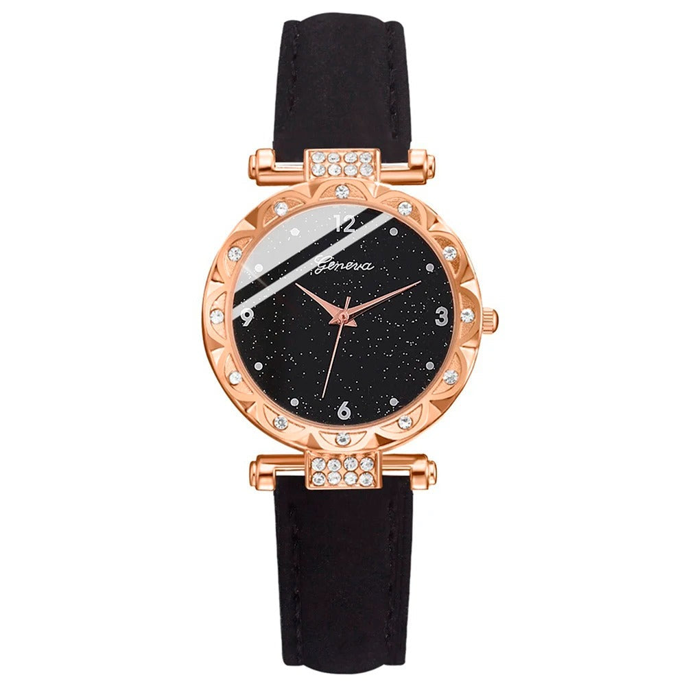Luxury Women’s Rhinestone Quartz Watch Set (5-Piece)