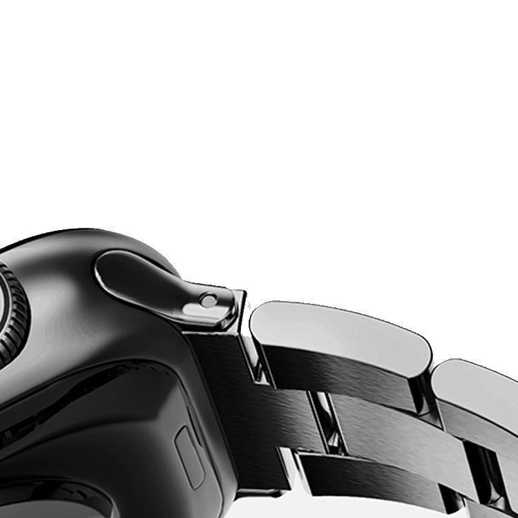 Stainless Steel Link Bracelet Band - The Sydney in Black Large - Compatible with Apple Watch Size 42mm to 45mm