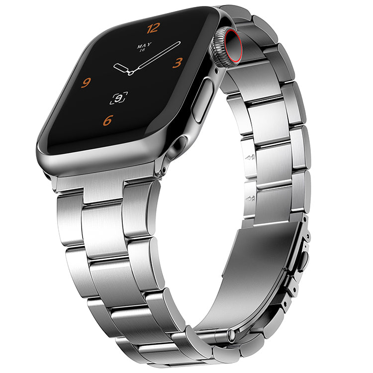 Stainless Steel Link Bracelet Band - The Sydney in Stainless Steel - Compatible with Apple Watch Size 38mm to 41mm