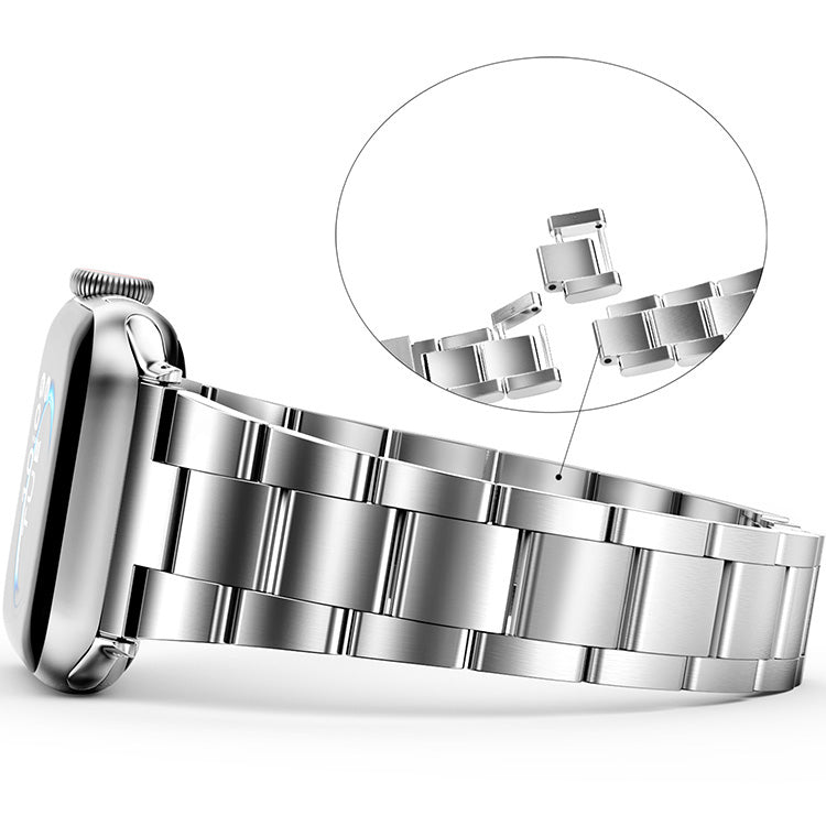 Stainless Steel Link Bracelet Band - The Sydney in Stainless Steel - Compatible with Apple Watch Size 38mm to 41mm