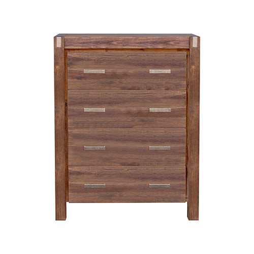 NNEDSZ with 4 Storage Drawers Solid Wooden Assembled in Chocolate Colour