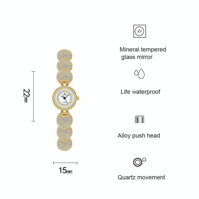 NNEDSZ Diamond-Inlaid Women Chain Watch - Elegant Accessory