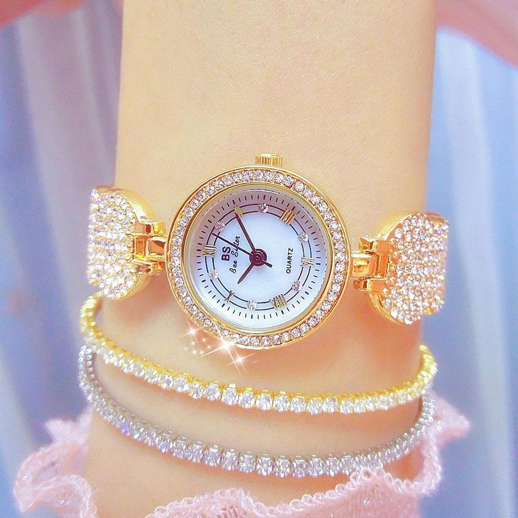 NNEDSZ Diamond-Inlaid Women Chain Watch - Elegant Accessory