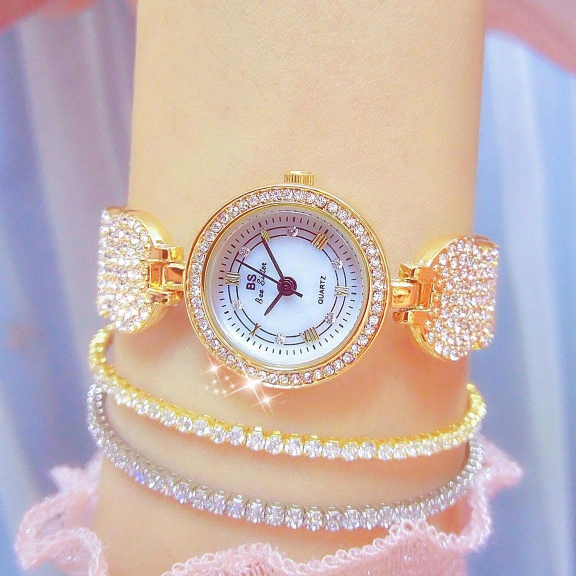 NNEDSZ Diamond-Inlaid Women Chain Watch - Elegant Accessory