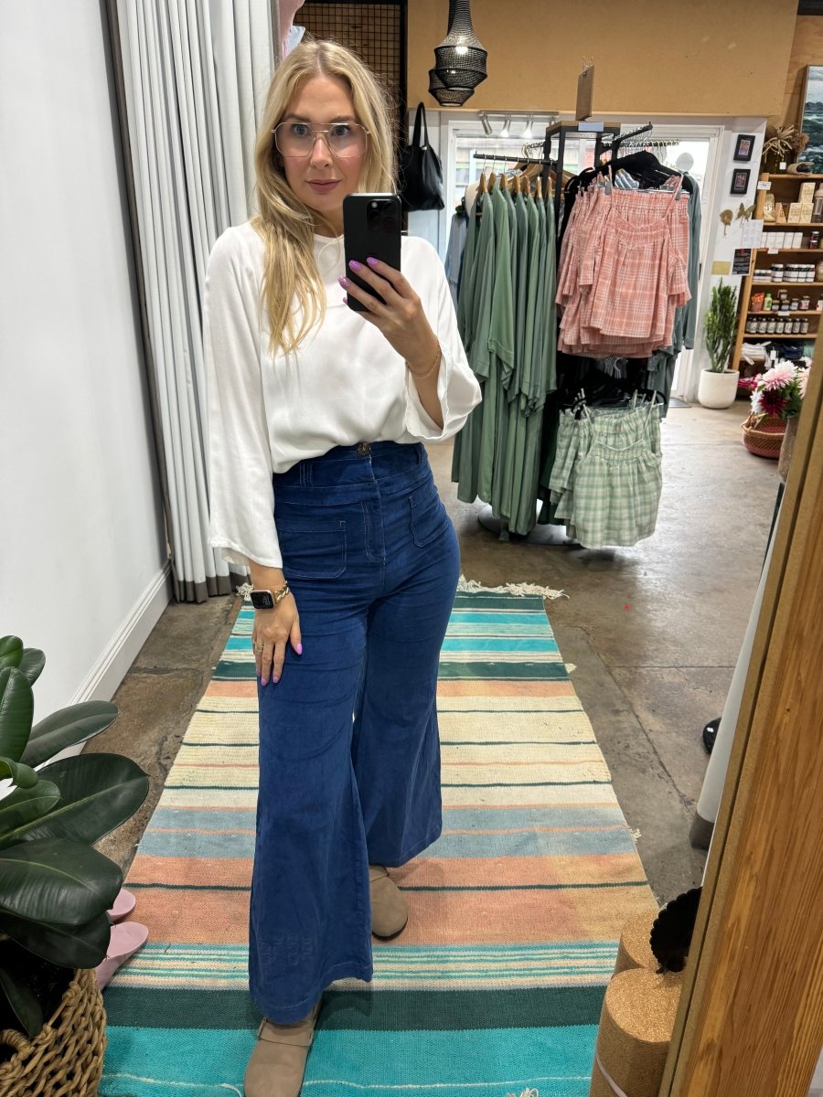Bamboo Long Sleeve Top in White