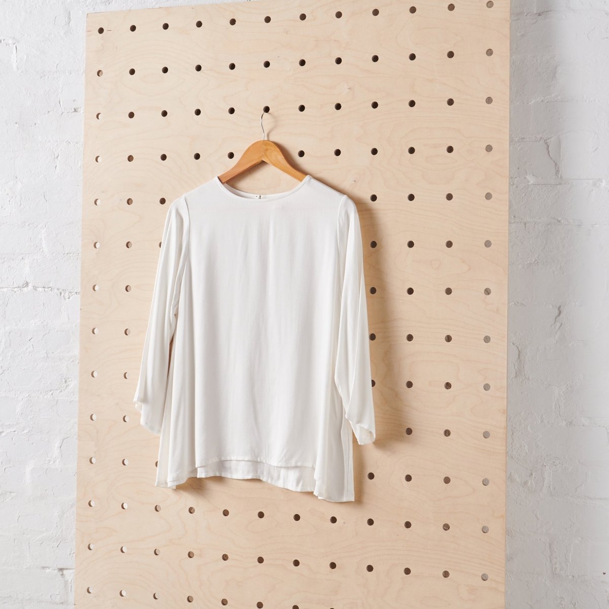 Bamboo Long Sleeve Top in White