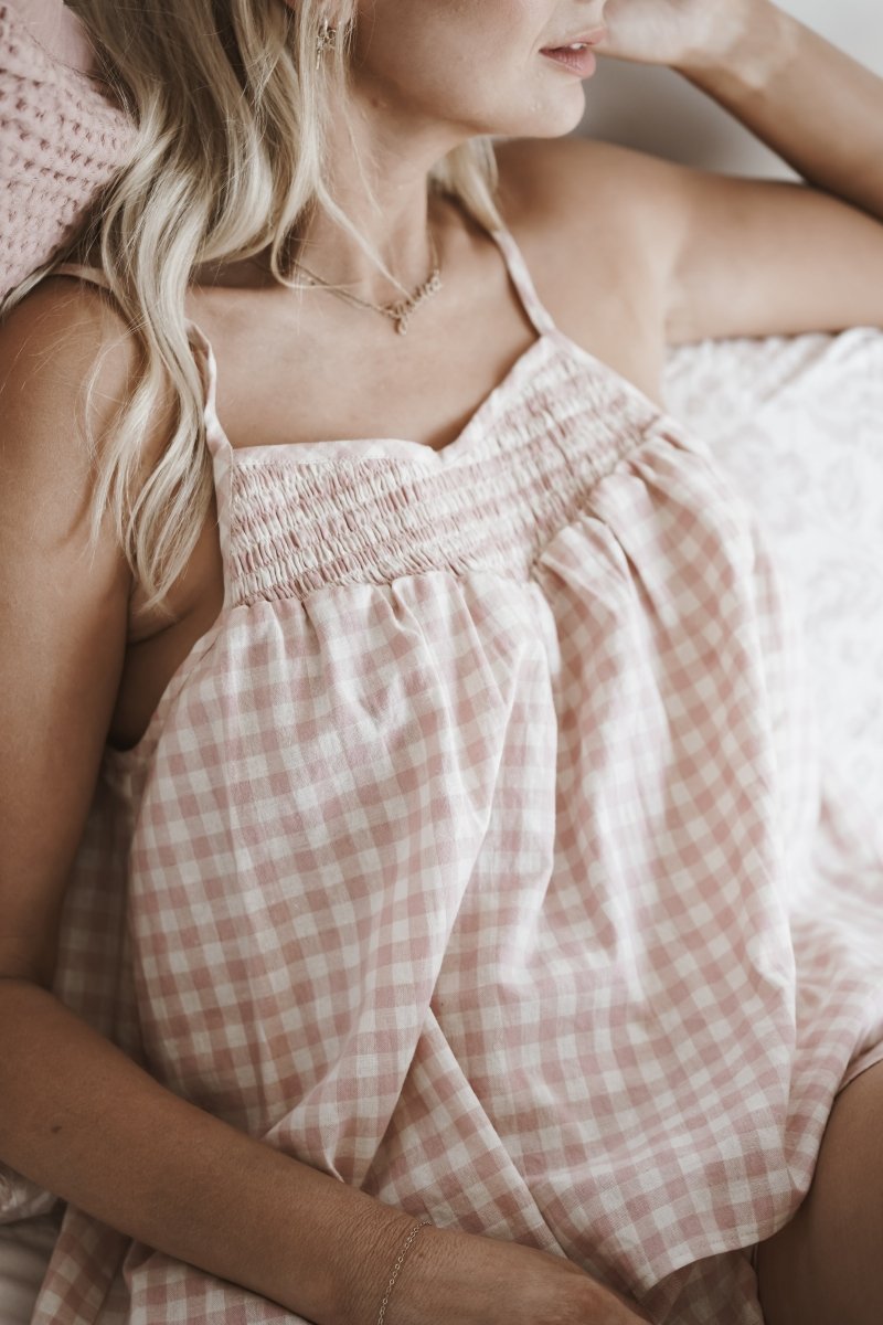 Linen Sets in Pink & Cream Gingham