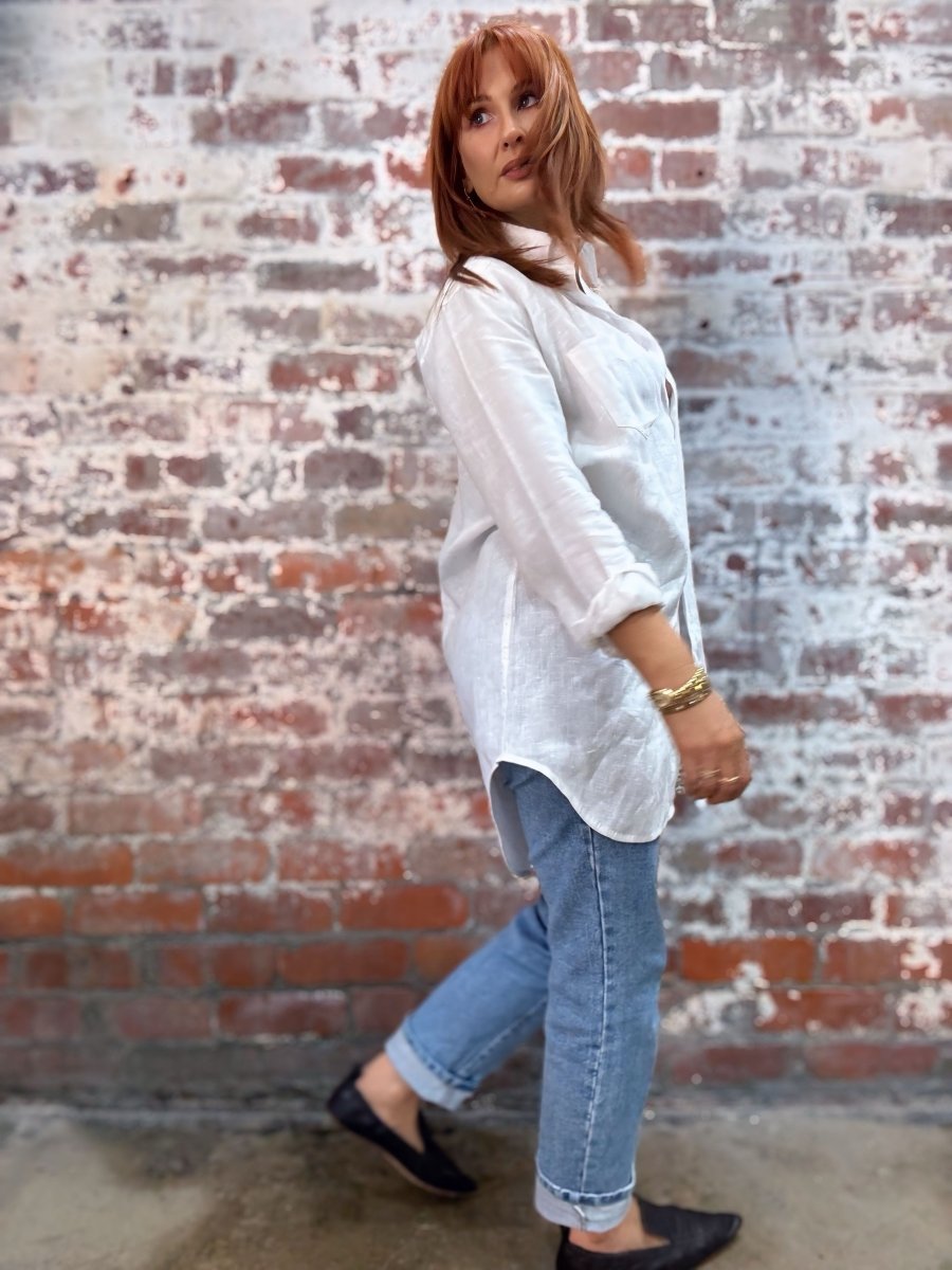 Long White Linen Shirt