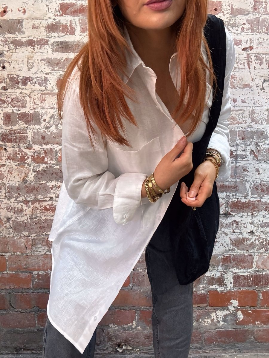 Long White Linen Shirt